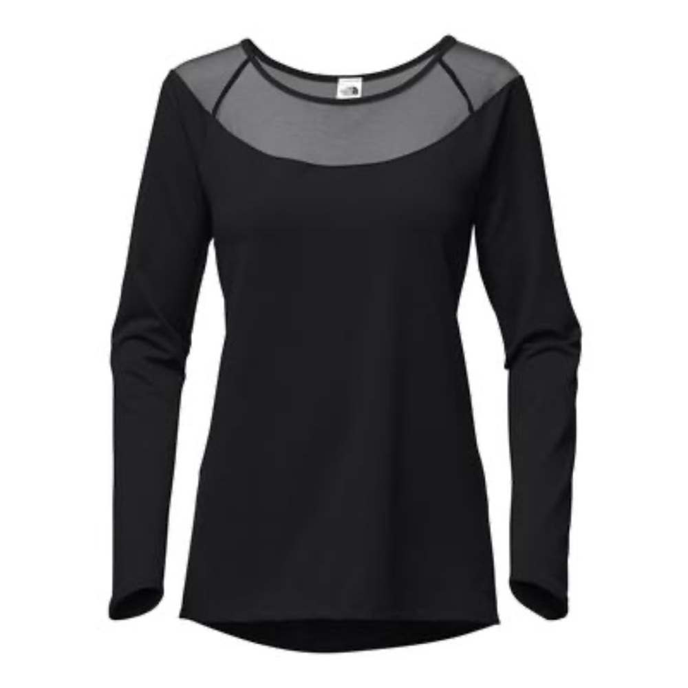 The North Face Long Sleeve Mesh Neckline Outdoor Hiking Comfy Vision Top Black M